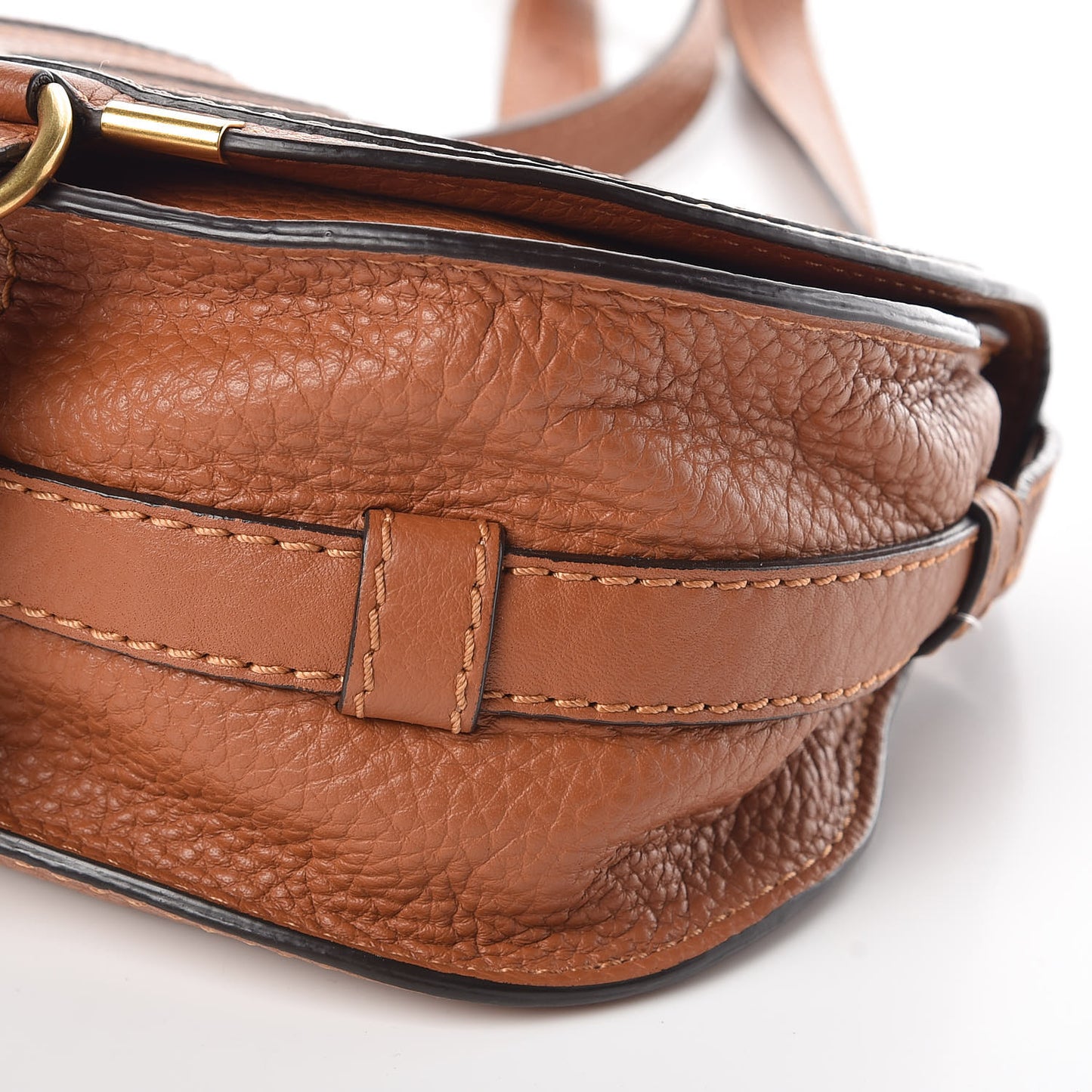 Calfskin Mini Marcie Round Crossbody Bag Tan