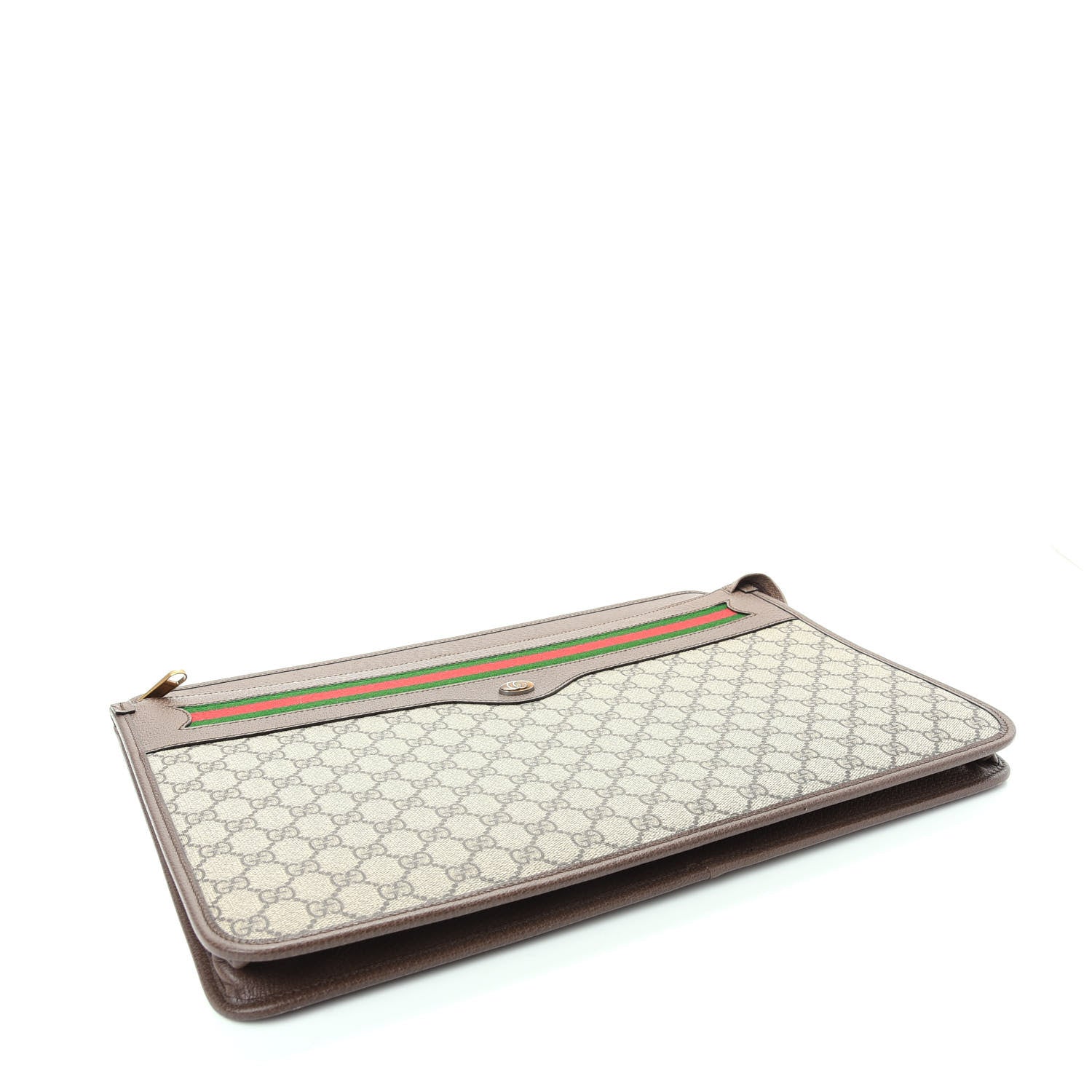 Gucci GG Supreme Monogram Textured Calfskin Web Ophidia Documents Holder Beige Ebony New Acero 4 of 7