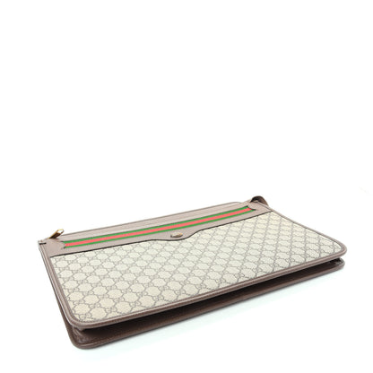 Gucci GG Supreme Monogram Textured Calfskin Web Ophidia Documents Holder Beige Ebony New Acero 4 of 7