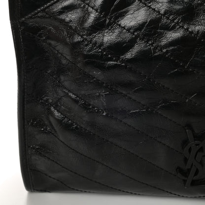 Saint Laurent Crinkled Calfskin Matelasse Monogram Medium Niki Shopper Tote Black 11 of 11