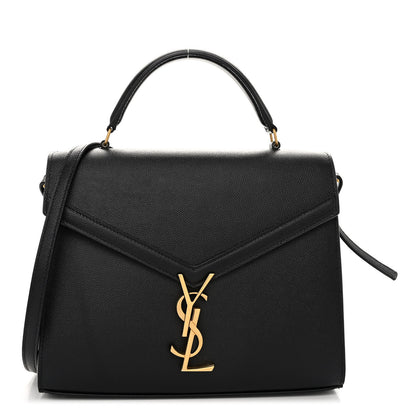 Saint Laurent Grain de Poudre Medium Classic Monogram Cassandra Top Handle Black Rouge Legion 1 of 9