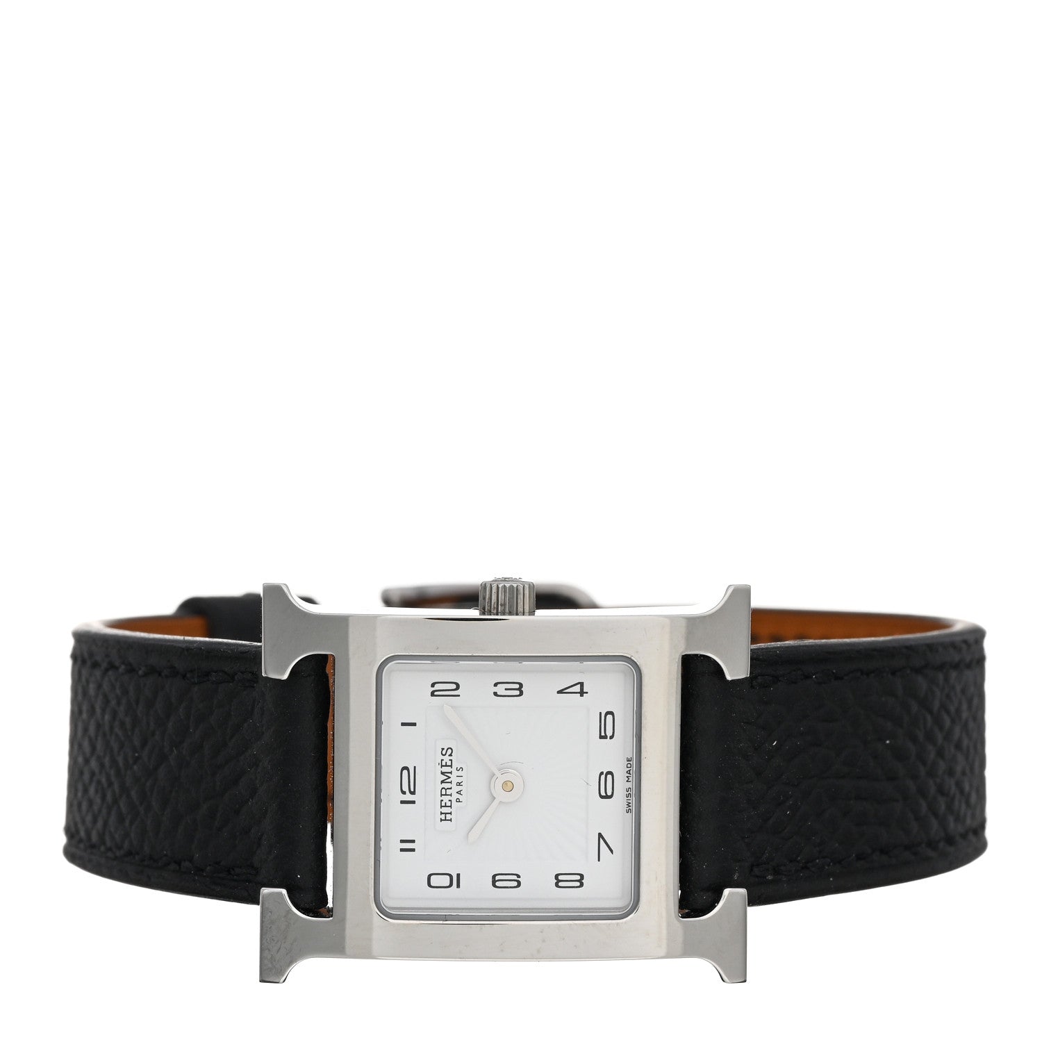 Hermes Stainless Steel Epsom 21mm Heure H Hour Quartz Watch Noir 2 of 5