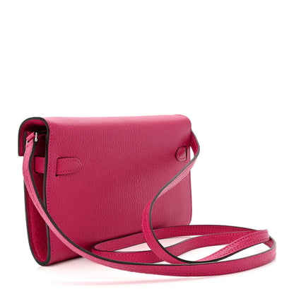 Hermes Chevre Mysore Kelly Wallet To Go Rose Mexico 3 of 12