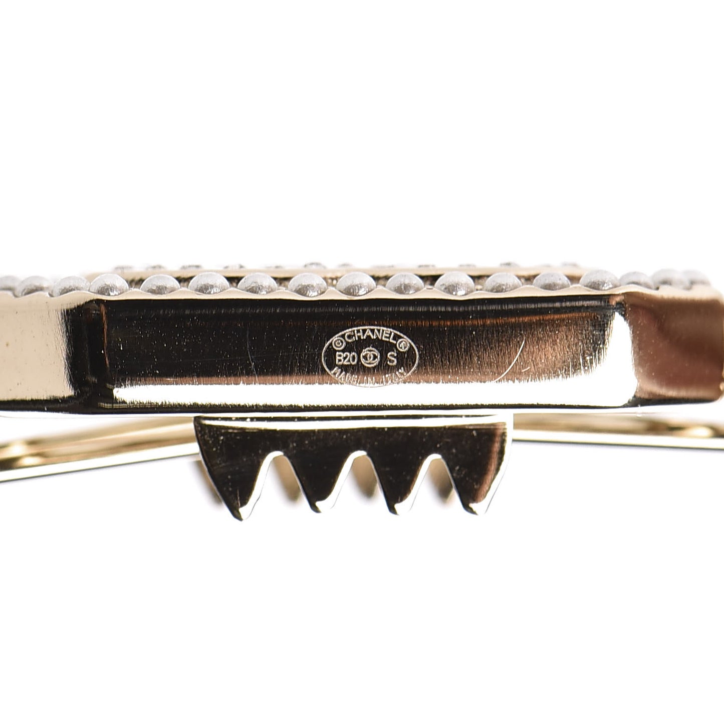 Crystal Chain CC Vendome Hair Clip Barrette Gold