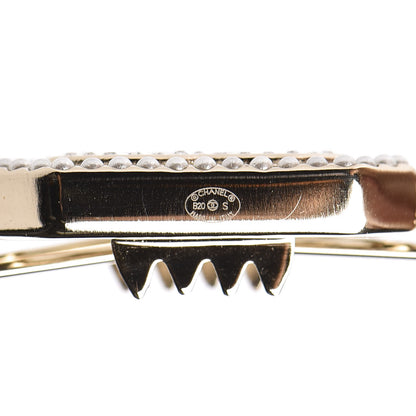 Chanel Crystal Chain CC Vendome Hair Clip Barrette Gold 4 of 5