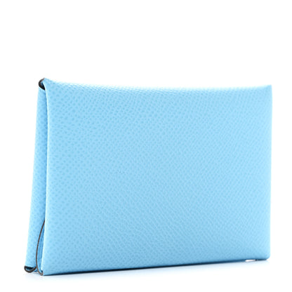 Hermes Epsom Calvi Duo Card Case Celeste 3 of 8