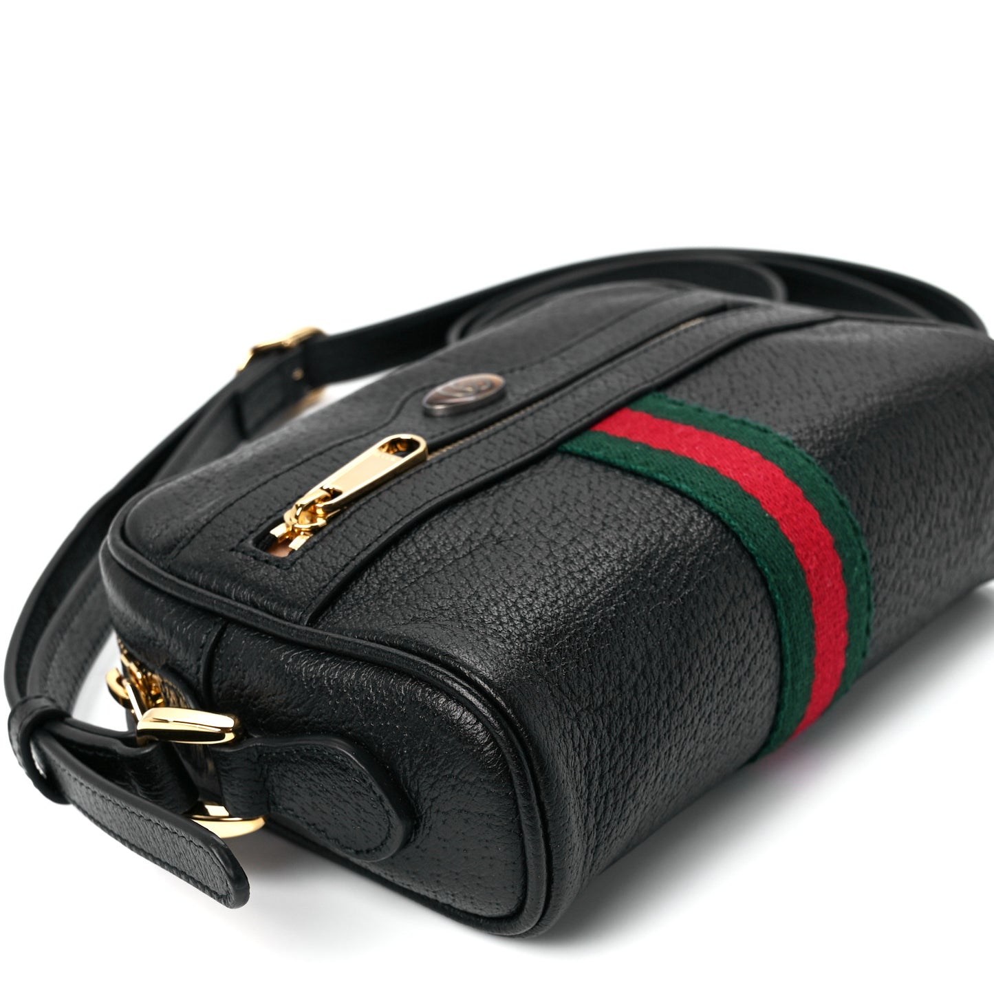 Calfskin Web Mini Ophidia Shoulder Bag Black