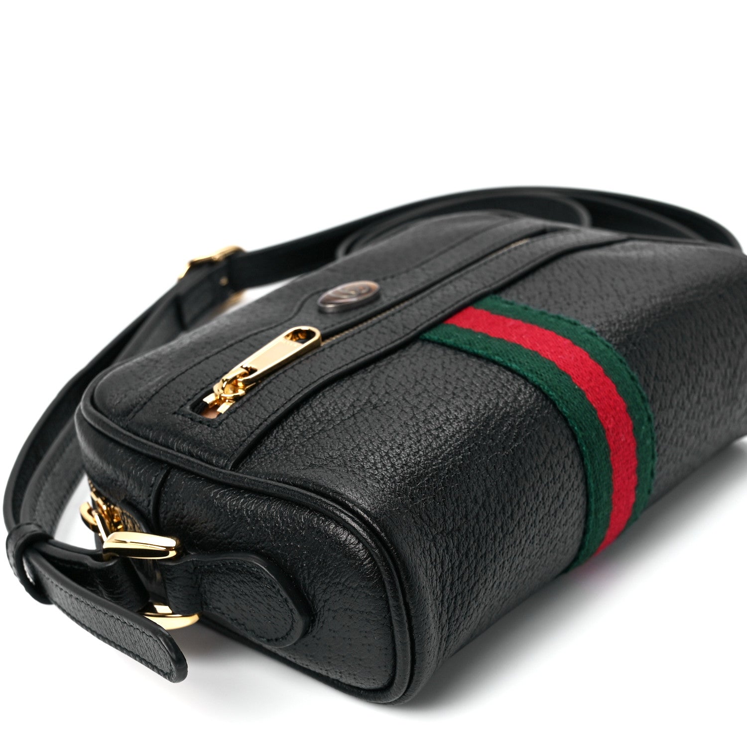 Gucci Calfskin Web Mini Ophidia Shoulder Bag Black 10 of 12