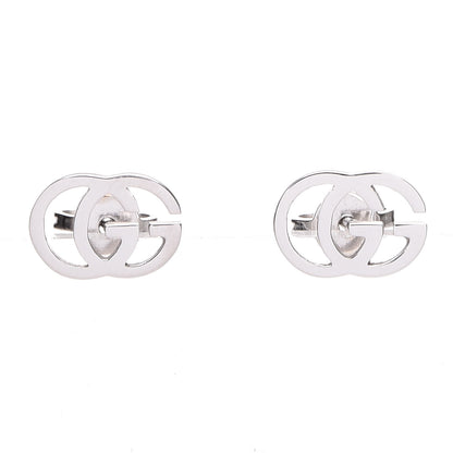 Gucci 18K White Gold GG Tissue Stud Earrings 1 of 4