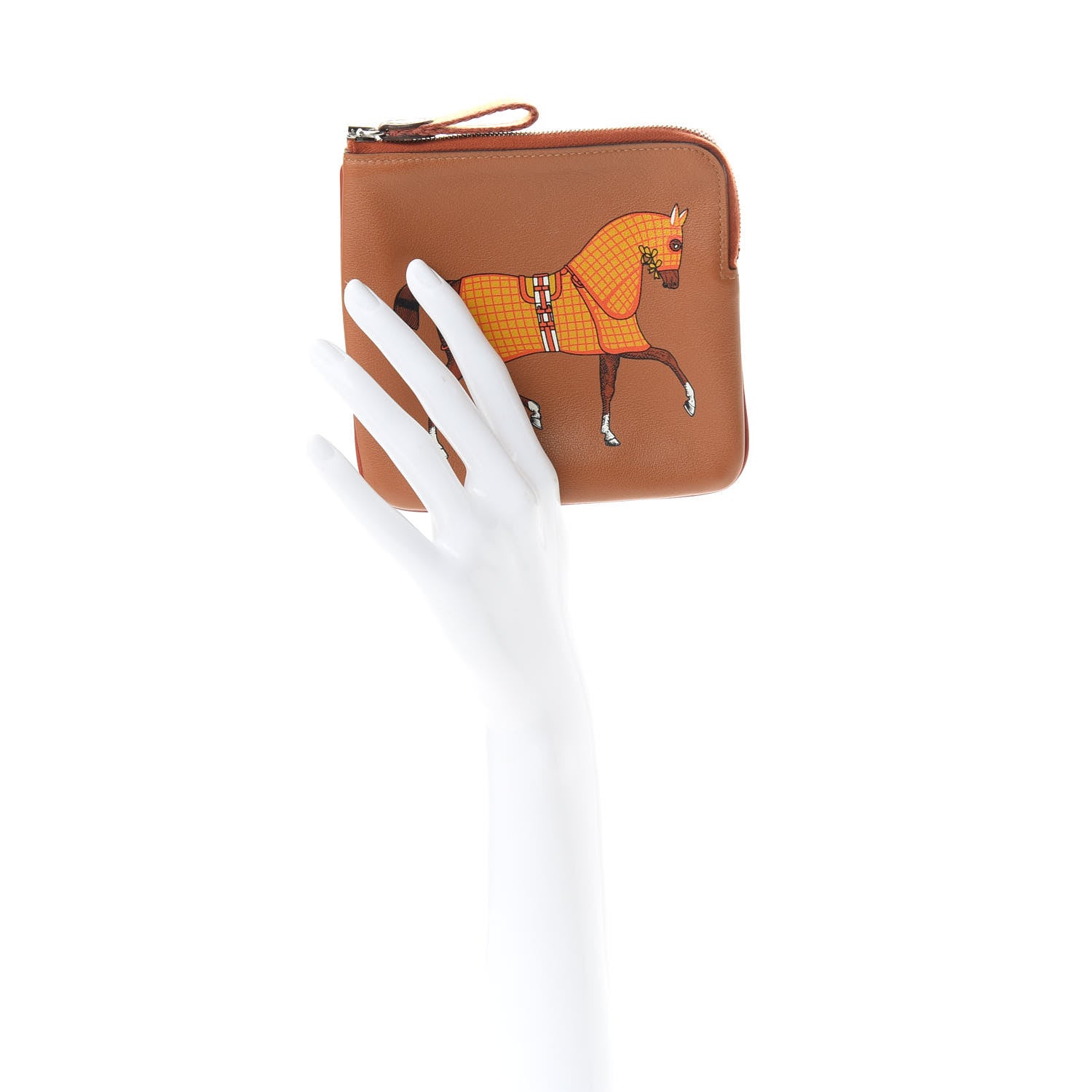 Hermes Swift Couverture Nouvelle Carre Pocket Pouch Gold Ambre 2 of 6