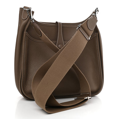 Hermes Taurillon Clemence Evelyne III PM Etoupe 3 of 9