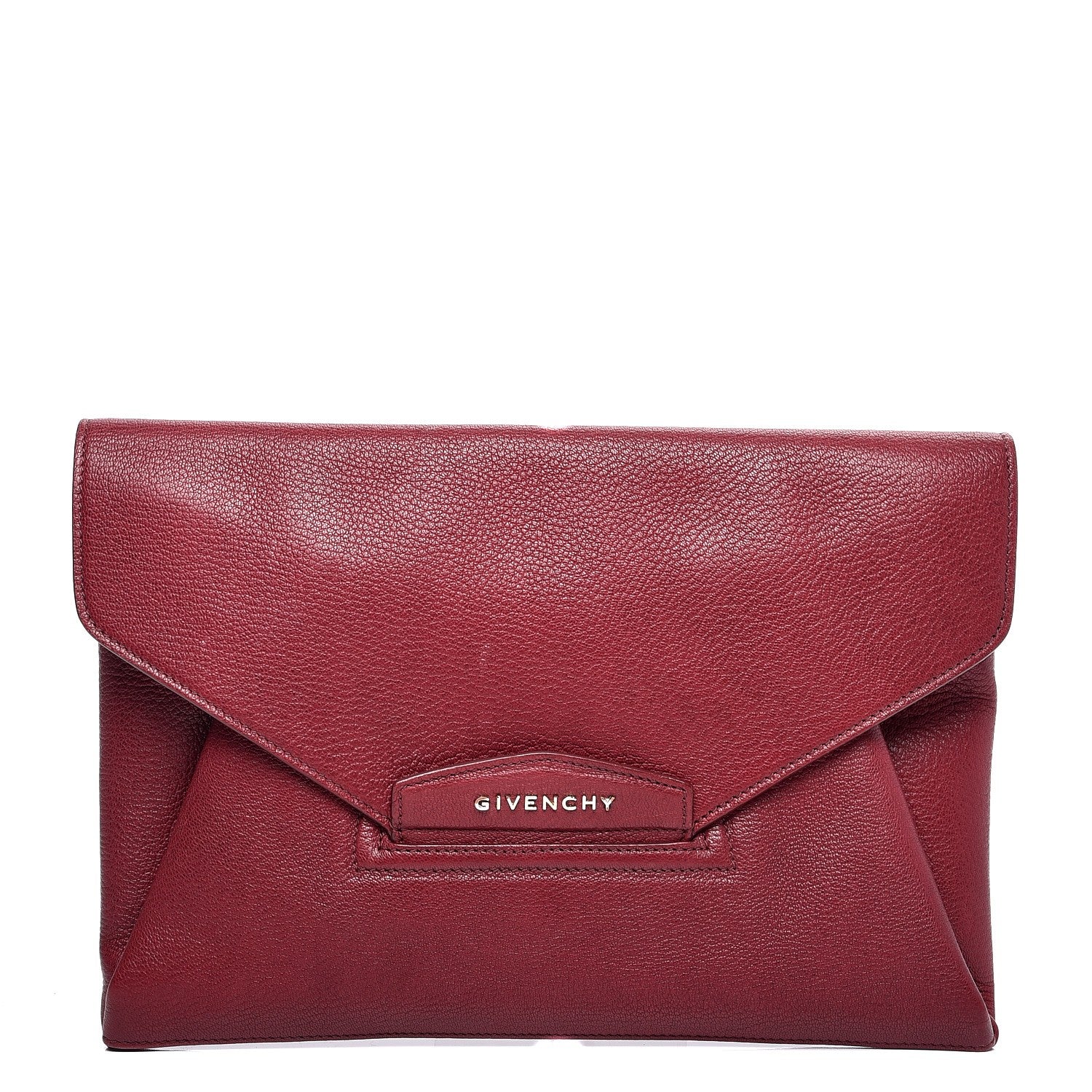 Givenchy Sugar Goatskin Medium Antigona Envelope Clutch Burgundy 1 of 7