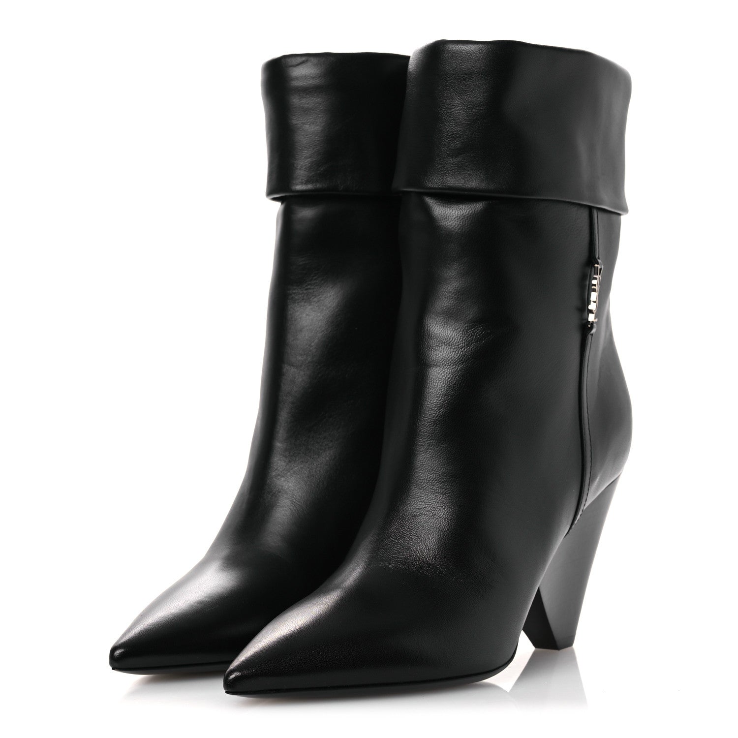Saint Laurent Lambskin Liz 85 Wedge Booties 37.5 Black 4 of 11