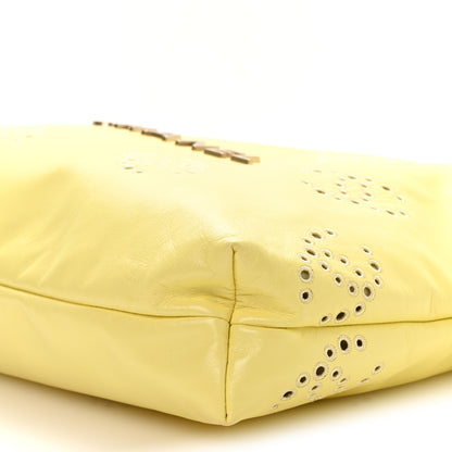 Chanel Shiny Calfskin Eyelet CC Small Chanel 22 Light Yellow 11 of 11
