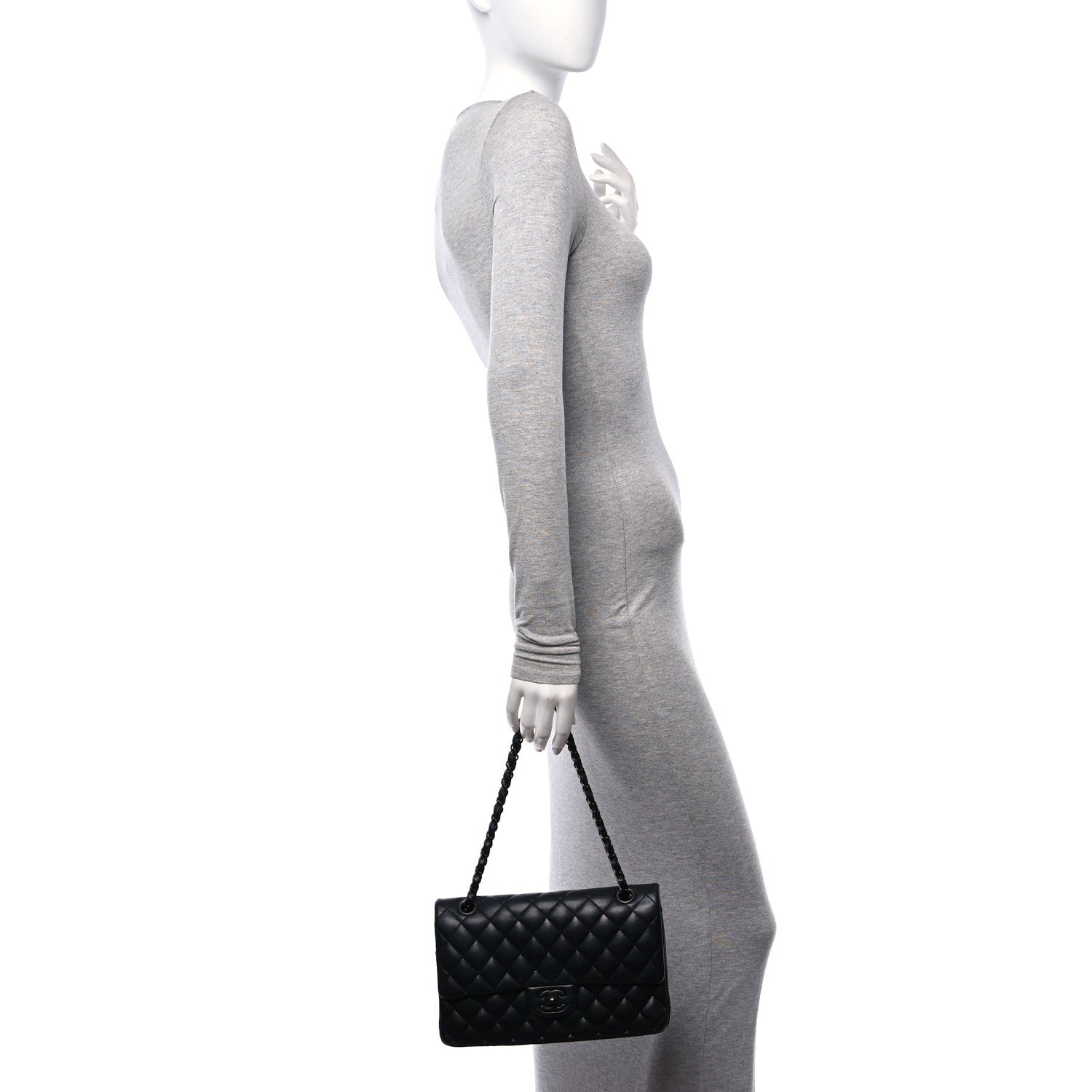 Chanel Lambskin Quilted Medium Double Flap So Black 2 of 10