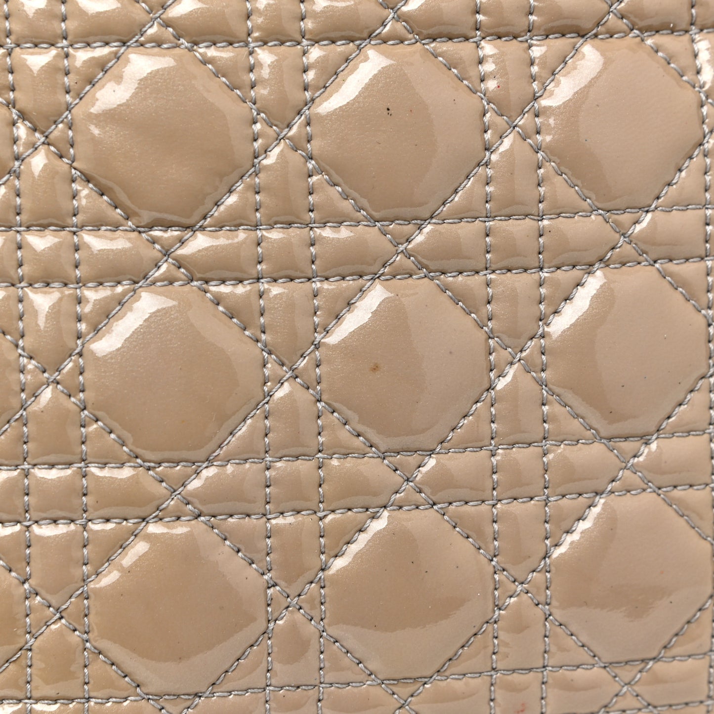 Patent Cannage Large Dior Soft Shopping Tote Beige