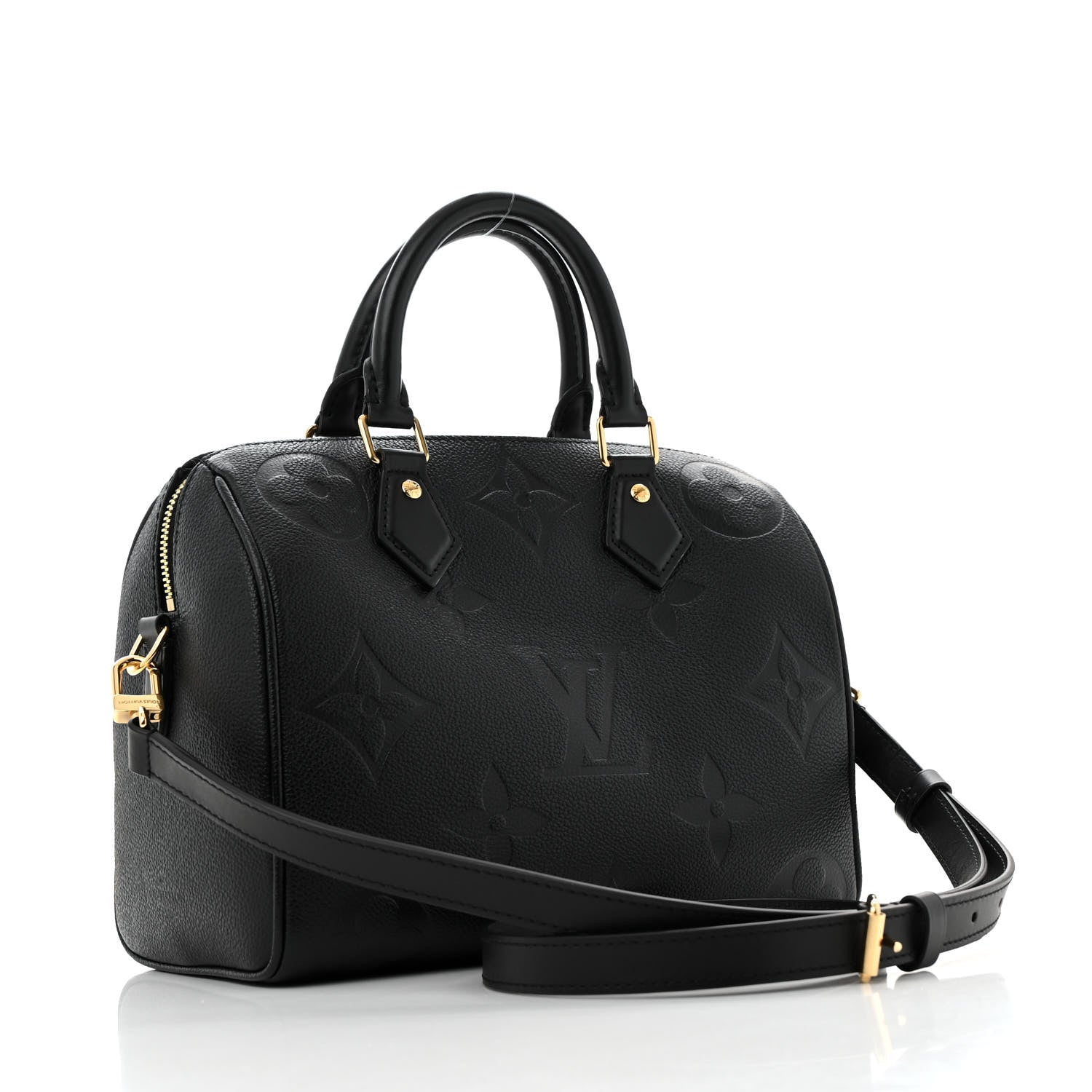Louis Vuitton Empreinte Monogram Giant Speedy Bandouliere 25 Black 3 of 9