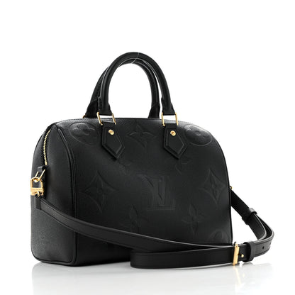 Louis Vuitton Empreinte Monogram Giant Speedy Bandouliere 25 Black 3 of 9