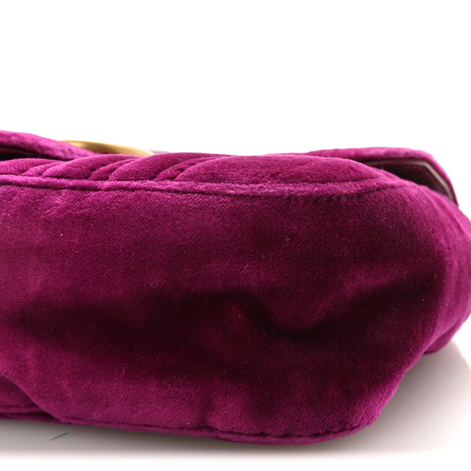 Gucci Velvet Matelasse Mini GG Marmont Shoulder Bag Fuchsia Violet Cyclamen 10 of 10
