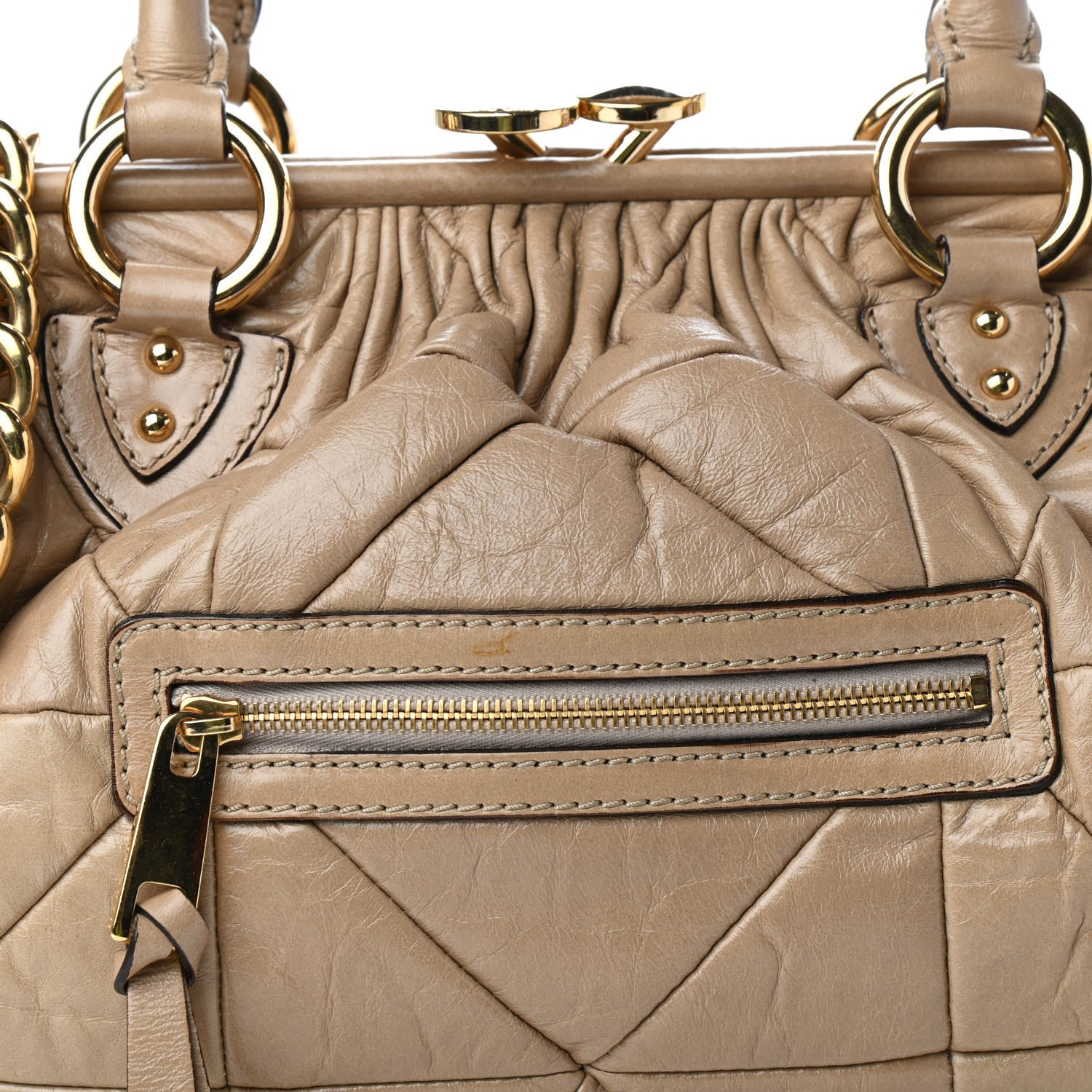 Marc Jacobs Calfskin Patchwork Stam Beige 9 of 9