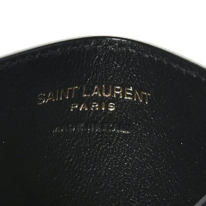Saint Laurent Grain De Poudre Matelasse Chevron Monogram Credit Card Case Black 6 of 7