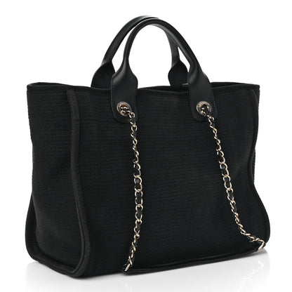 Chanel Mixed Fibers Small Deauville Tote Navy 4 of 11