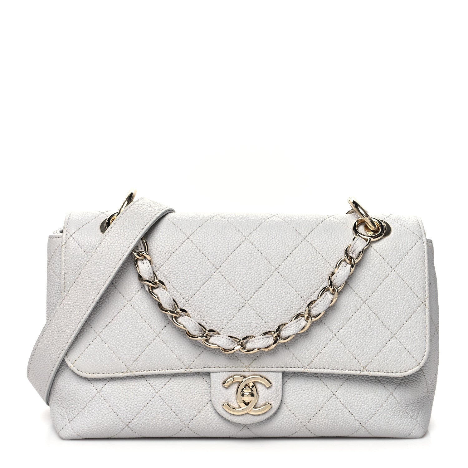Chanel Caviar Quilted City Walk Flap Light Grey 1 of 10