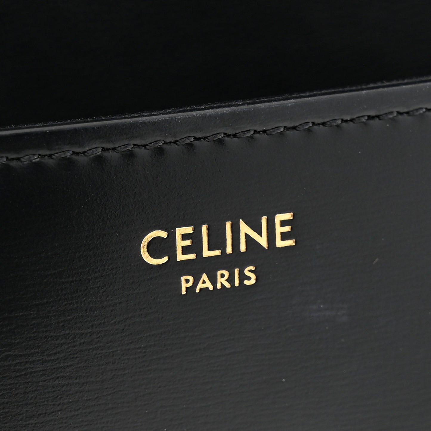 Shiny Calfskin Triomphe Shoulder Bag Black