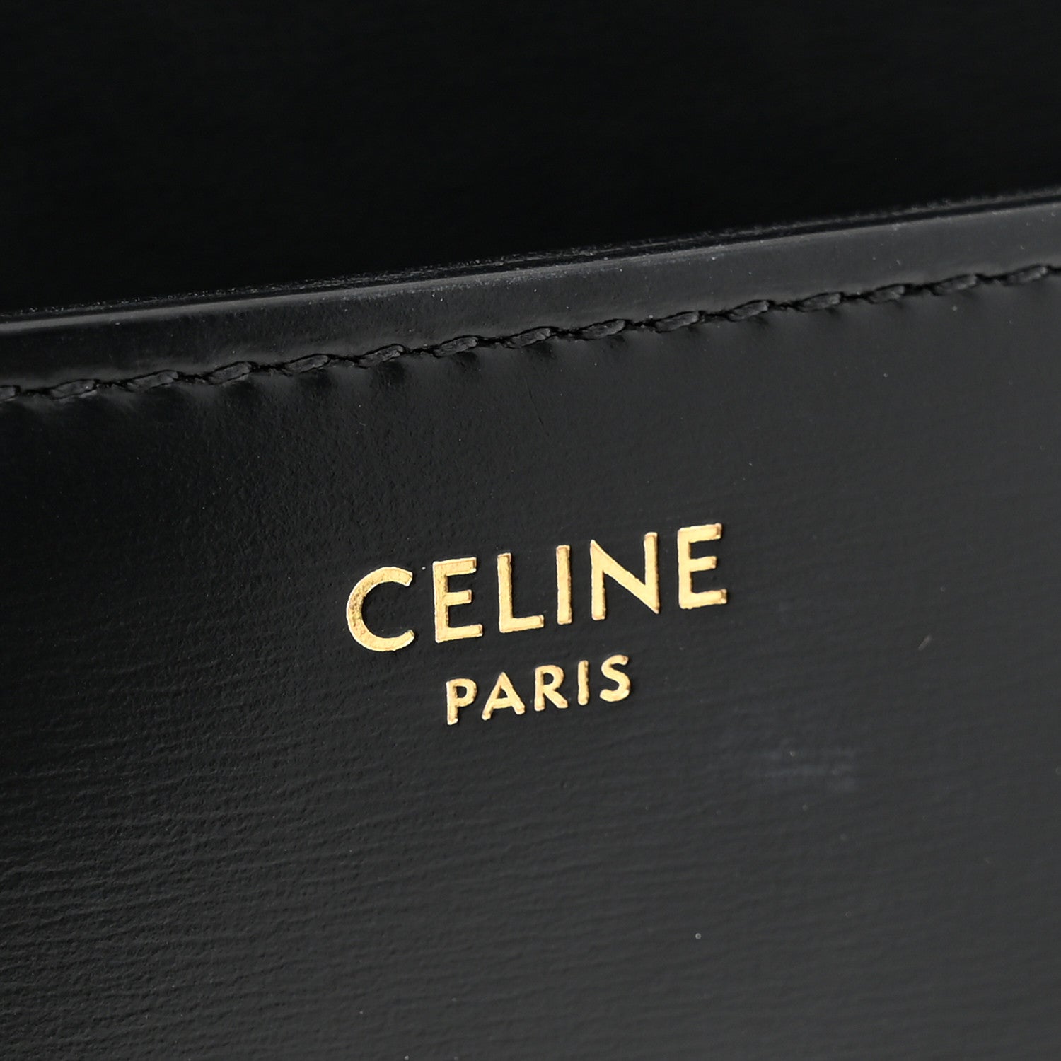 Celine Shiny Calfskin Triomphe Shoulder Bag Black 6 of 10
