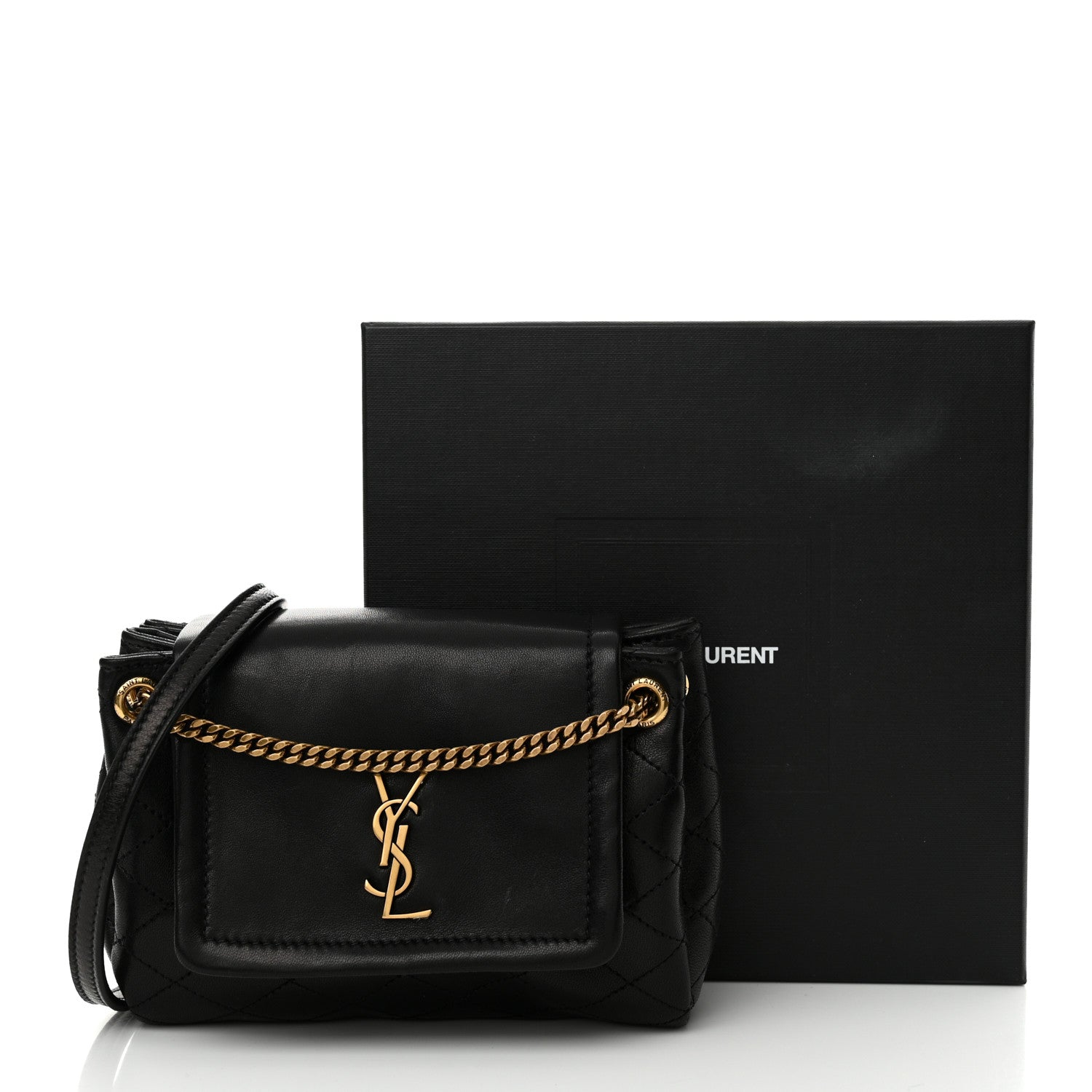 Saint Laurent Lambskin Quilted Monogram Mini Nolita Black 13 of 13