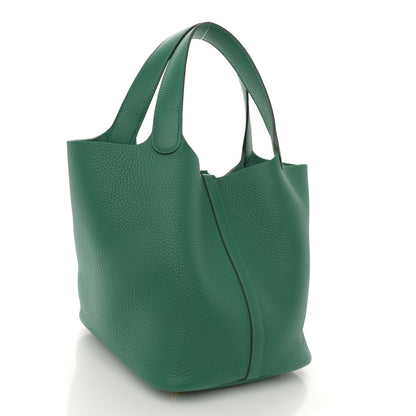 Hermes Taurillon Clemence Picotin Lock 22 MM Vert Vertigo 3 of 10