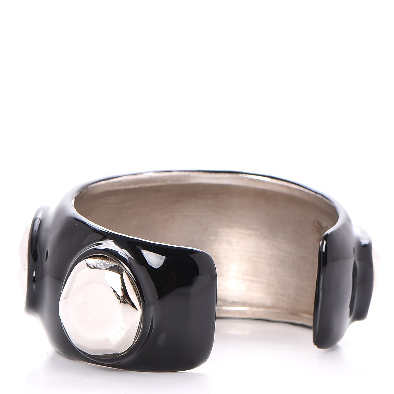 Chanel Enamel Studded CC Cuff Black 3 of 4