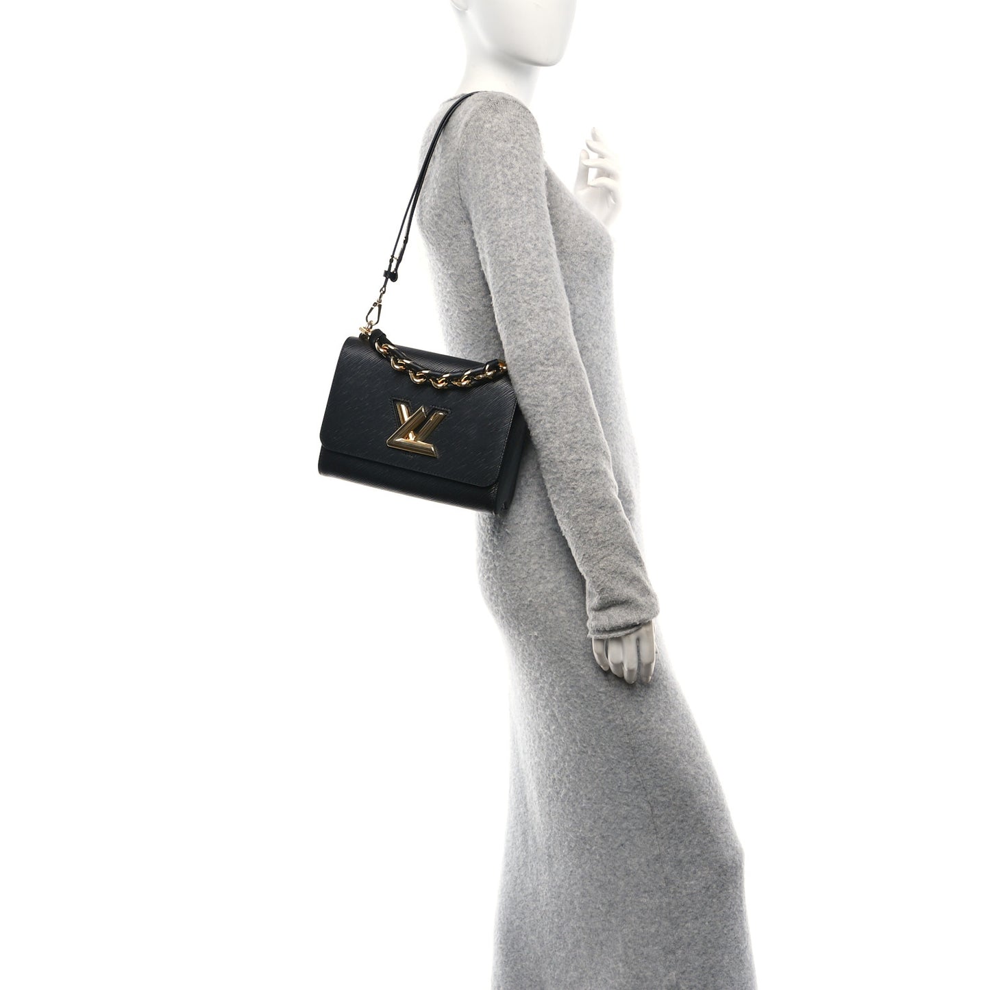 Epi Twist Braided Strap Shoulder Bag MM Black