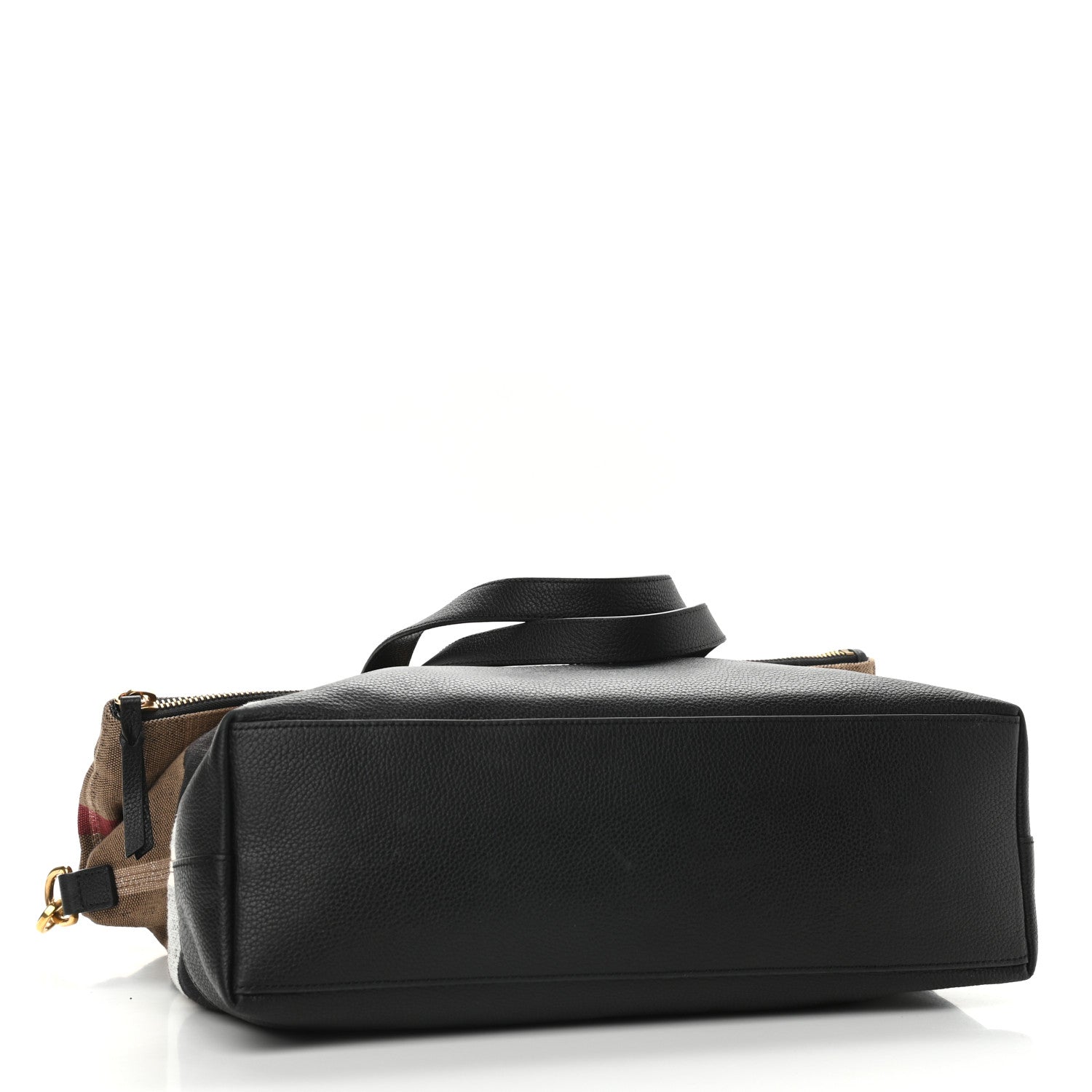 Burberry Grainy Calfskin Mega Check Armley Folding Messenger Black 5 of 11