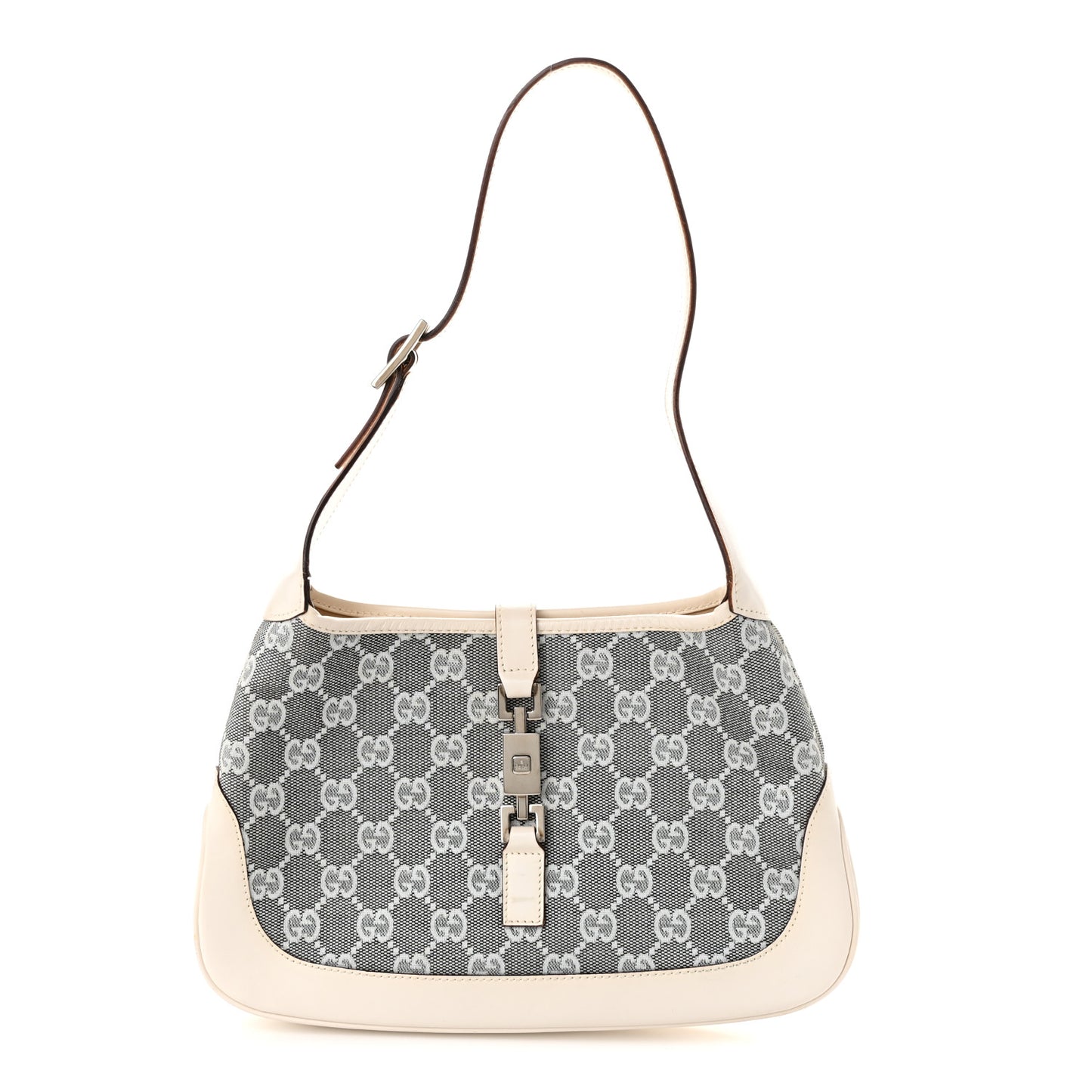 Monogram Web Small Jackie O Hobo White Grey