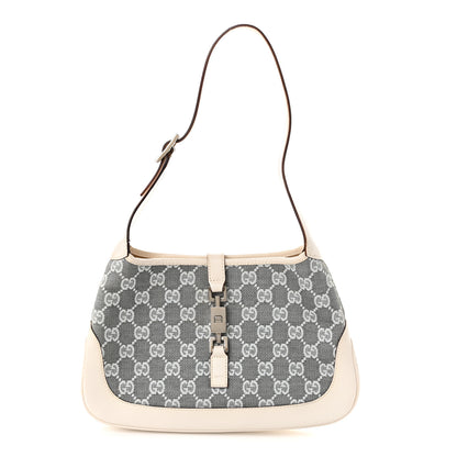 Gucci Monogram Web Small Jackie O Hobo White Grey 1 of 11