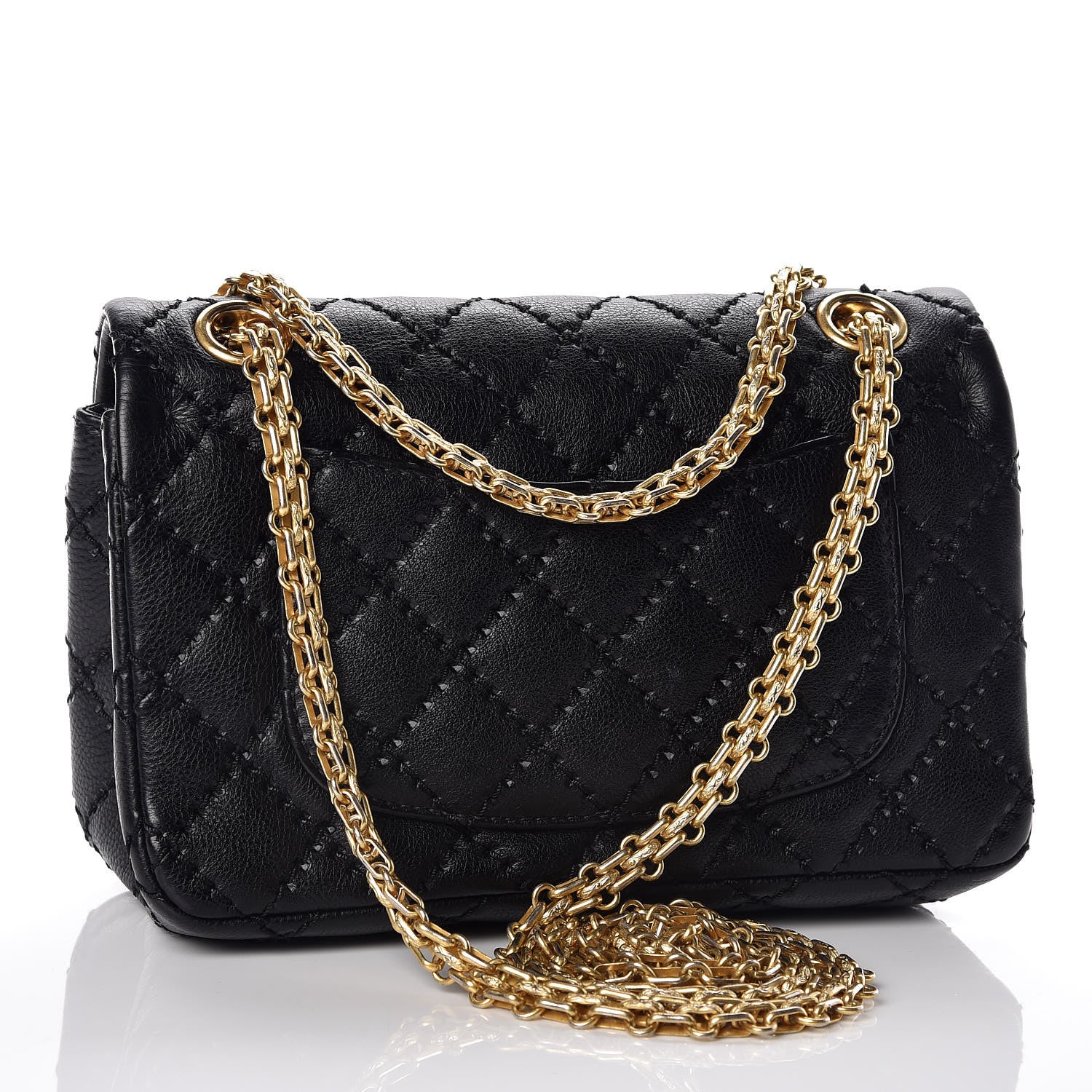 Chanel Calfskin Double Stitch 2.55 Reissue 224 Flap Black 3 of 9