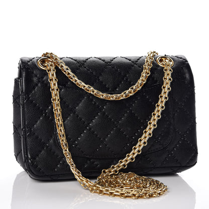 Chanel Calfskin Double Stitch 2.55 Reissue 224 Flap Black 3 of 9