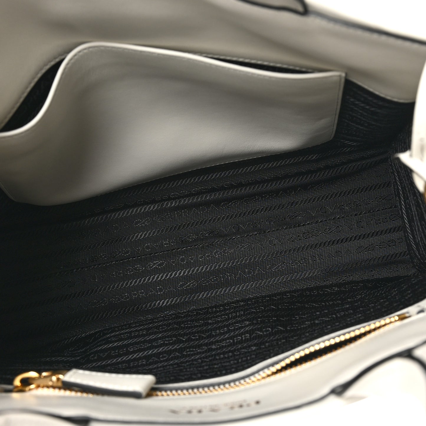 Soft Calfskin Triangolo Symbole Embossed Small Tote White