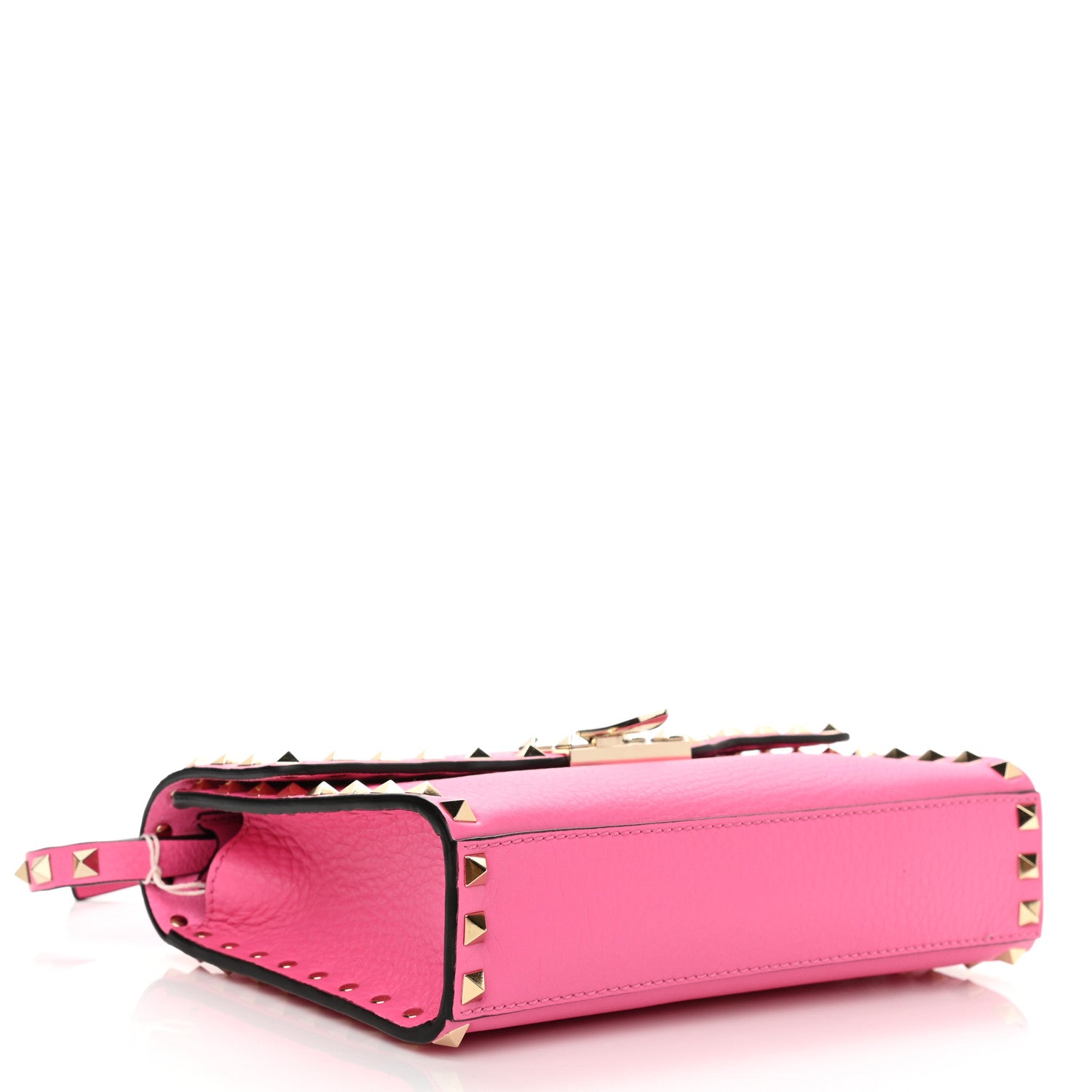 Valentino Garavani Pebbled Calfskin Medium Rockstud Flip Lock Crossbody Bag Pink Orchid 4 of 10