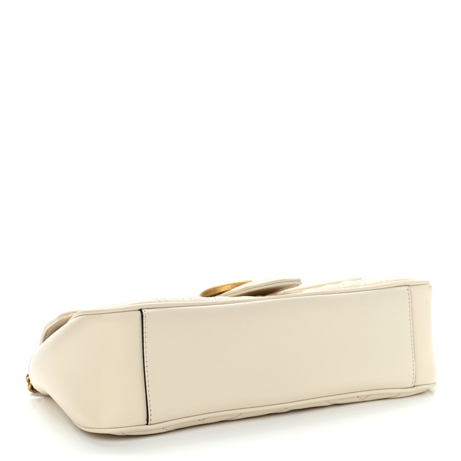 Gucci Calfskin Matelasse Small GG Marmont Shoulder Bag White 4 of 9