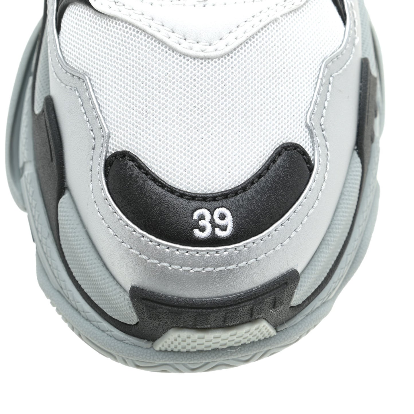 Metallic Fabric Mesh Womens Triple S Sneakers 39 Grey Dark Grey Black