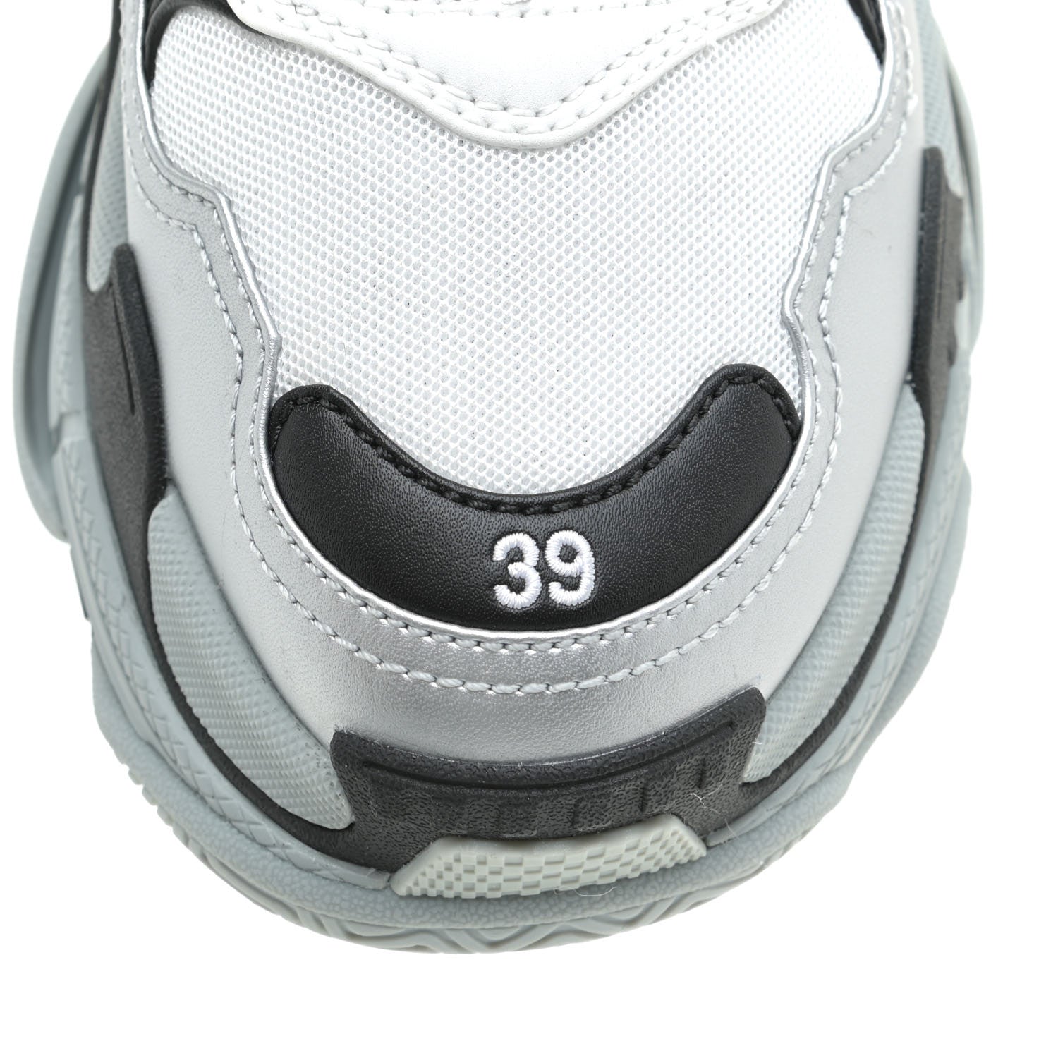 Balenciaga Metallic Fabric Mesh Womens Triple S Sneakers 39 Grey Dark Grey Black 6 of 7