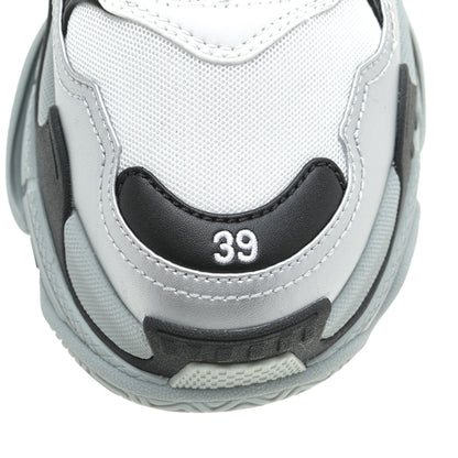 Balenciaga Metallic Fabric Mesh Womens Triple S Sneakers 39 Grey Dark Grey Black 6 of 7