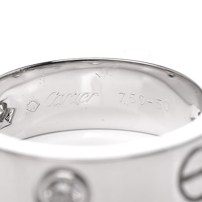 Cartier 18K White Gold 3 Diamond 5.5mm LOVE Ring 50 5.25 4 of 4