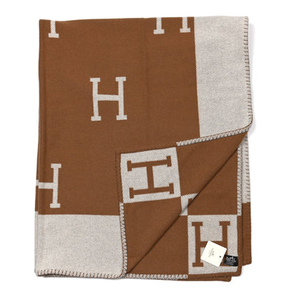 Hermes Wool Cashmere Avalon Blanket Ecru Camel 2 of 3