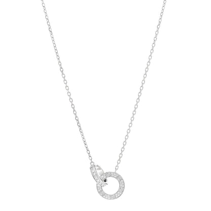 Cartier 18K White Gold Diamond Interlocking LOVE Paved Necklace 1 of 6