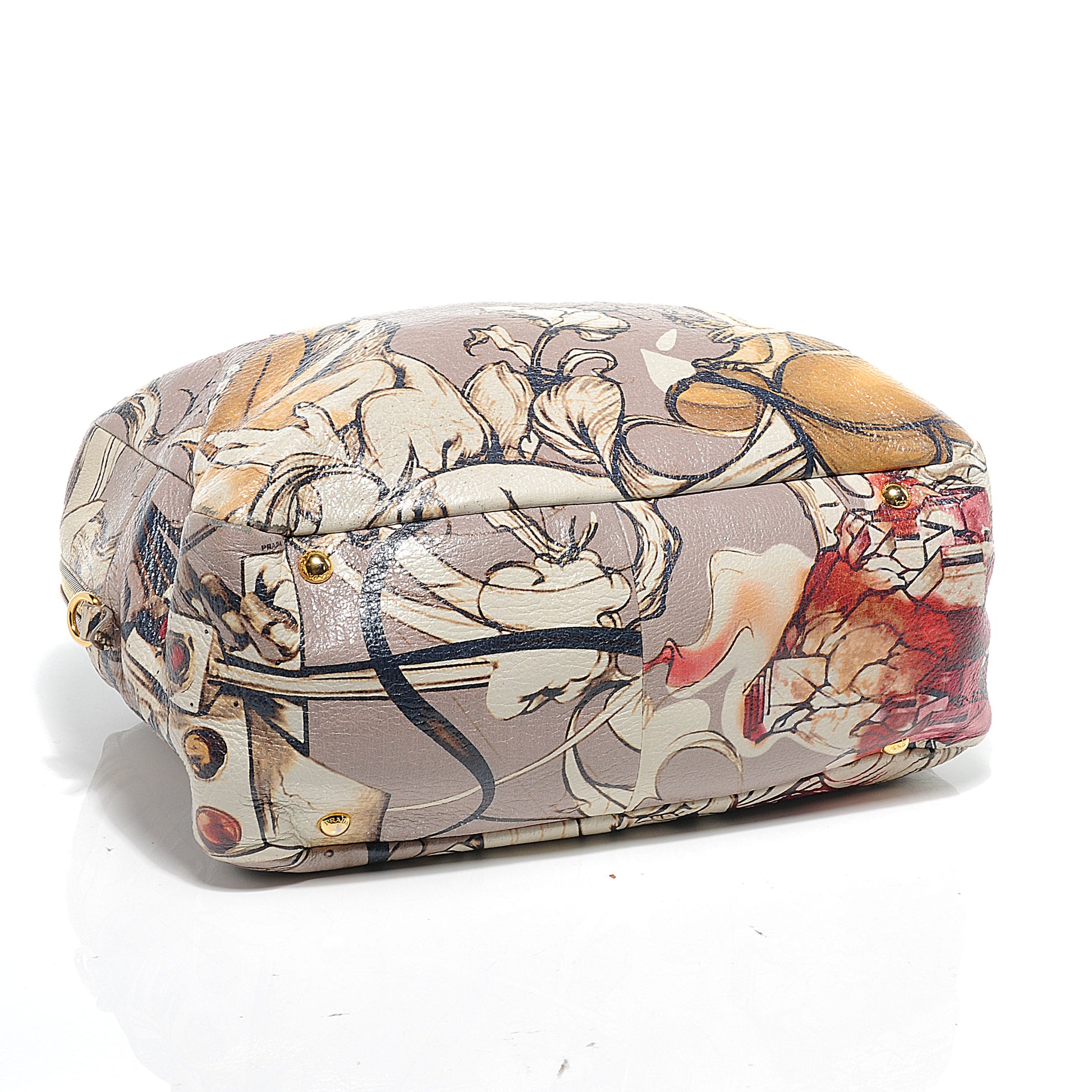 Prada X JAMES JEAN Cervo Lux Fairy Print Large Double Handle Boston Bag Prugna 7 of 10