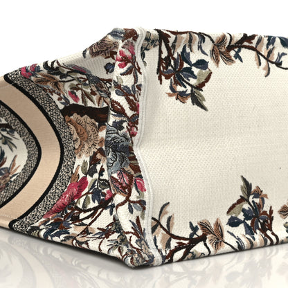 Christian Dior Canvas Embroidered Large Jardin D'Hiver Book Tote Latte Multicolor 8 of 9