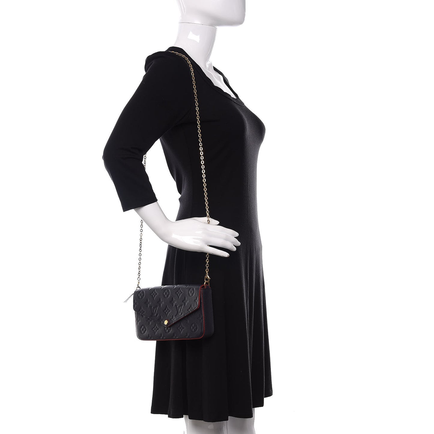 Empreinte Pochette Felicie Chain Wallet Marine Rouge
